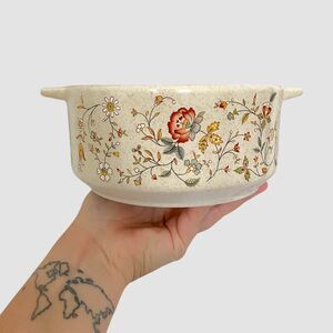 70s 80s Lenox TemperWare Merriment Round Open Casserole Dish Vintage Made in USA